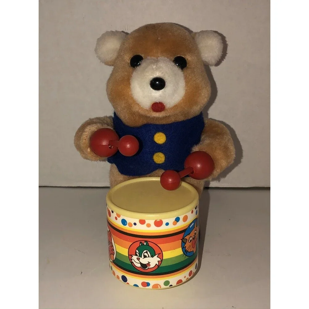 Vintage 1986 HanStar Bear w/ Drum Battery Operated Toy Taiwan Working See VIDEO